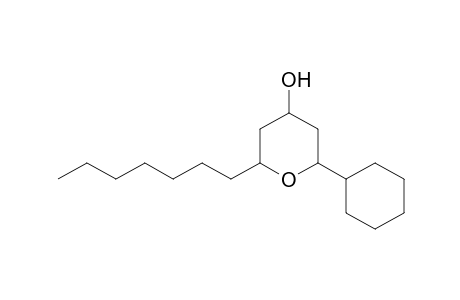 6-Heptyltetrahydro-2-cyclohexyl-2H-pyran-4-ol