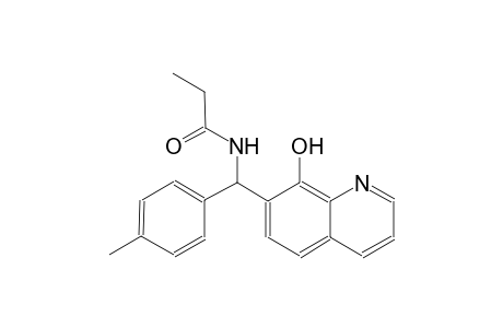 propanamide, N-[(8-hydroxy-7-quinolinyl)(4-methylphenyl)methyl]-