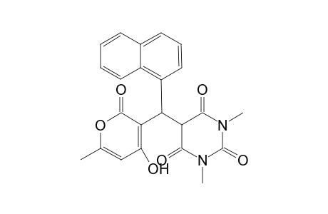 5-[(4-Hydroxy-6-methyl-2-oxo-2H-pyran-3-yl)(naphthalen-1-yl)methyl]-1,3-dimethylpyrimidine-2,4,6(1H,3H,5H)-trione