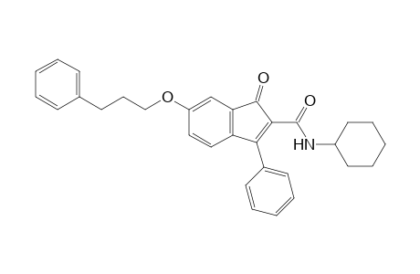 3-phenyl-6-(3-phenylpropyloxy)-1-oxo-1H-indene-2-carboxylate cyclohexylamide
