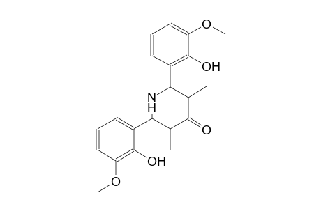 2,6-bis(2-hydroxy-3-methoxyphenyl)-3,5-dimethyl-4-piperidinone