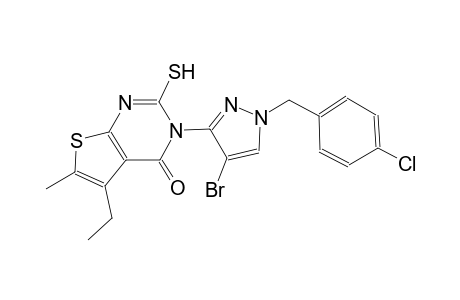 3-[4-bromo-1-(4-chlorobenzyl)-1H-pyrazol-3-yl]-5-ethyl-6-methyl-2-sulfanylthieno[2,3-d]pyrimidin-4(3H)-one