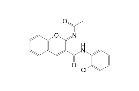 2H-1-benzopyran-3-carboxamide, N-(2-chlorophenyl)-2-[[(Z)-1-oxoethyl]imino]-, (2Z)-