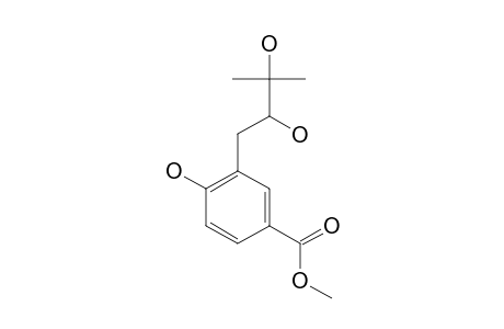 HOSTMANIENE;METHYL-4-HYDROXY-3-(2',3'-DIHYDROXY-3'-METHYLBUTYL)-BENZOATE