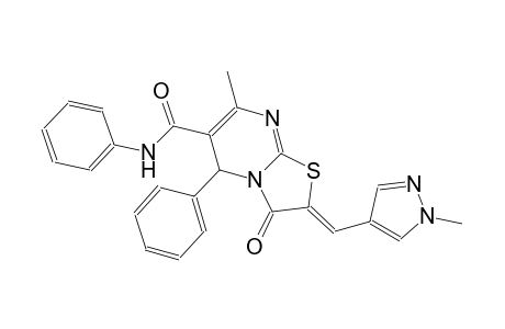 (2Z)-7-methyl-2-[(1-methyl-1H-pyrazol-4-yl)methylene]-3-oxo-N,5-diphenyl-2,3-dihydro-5H-[1,3]thiazolo[3,2-a]pyrimidine-6-carboxamide