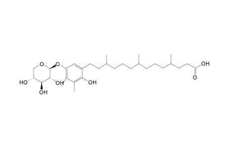 14-[2'-Hydroxy-3',4'-dimethyl-5'-(1"-.beta.-D-xylopyranosyloxy)phenyl]-4,8,12-trimethyltetradecanoic acid