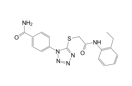 4-(5-{[2-(2-ethylanilino)-2-oxoethyl]sulfanyl}-1H-tetraazol-1-yl)benzamide