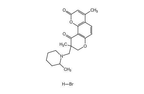 8,9-dihydro-4,9-dimethyl-9-[(2-methylpiperidino)methyl]-2H,10H-benzo[1,2-b:3,4-b']dipyran-2,10-dione, hydrobromide