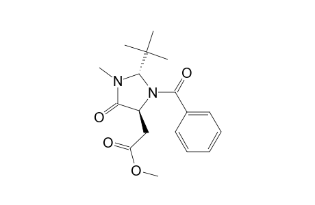 4-Imidazolidineacetic acid, 3-benzoyl-2-(1,1-dimethylethyl)-1-methyl-5-oxo-, methyl ester, (2S-trans)-