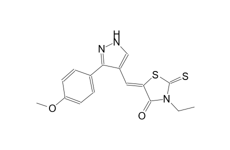 (5Z)-3-ethyl-5-{[3-(4-methoxyphenyl)-1H-pyrazol-4-yl]methylene}-2-thioxo-1,3-thiazolidin-4-one