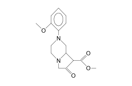 Octahydro-2-(2-methoxy-phenyl)-7-oxo-pyrrolo(1,2-A)pyrazine-8-carboxylic acid, methyl ester