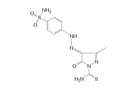 4,5-DIOXO-3-METHYLTHIO-2-PYRAZOLINE-1-CARBOXAMIDE, 4-[(p-SULFAMOYLPHENYL)HYDRAZONE]