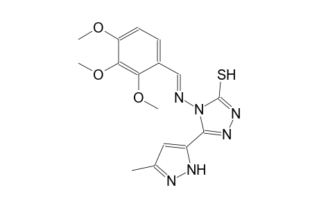5-(3-methyl-1H-pyrazol-5-yl)-4-{[(E)-(2,3,4-trimethoxyphenyl)methylidene]amino}-4H-1,2,4-triazole-3-thiol