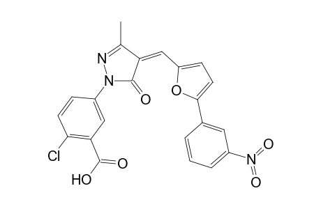 2-Chloranyl-5-[(4Z)-3-methyl-4-[[5-(3-nitrophenyl)furan-2-yl]methylidene]-5-oxidanylidene-pyrazol-1-yl]benzoic acid