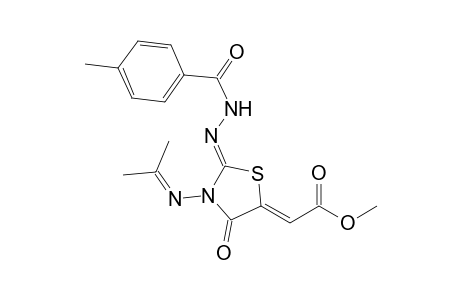(Z)-Methyl-2-[(Z)-2-(2-(4-methylbenzoyl)hydrazono)-4-oxo-3-(propan-2-ylideneamino)-1,3-thiazolidin-5-ylidene]-acetate