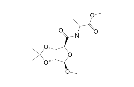 METHYL-2-(METHYL-2,3-O-ISOPROPYLIDEN-BETA-D-RIBO-1,4-FURANOSYL-CARBONYL)-AMINOPROPANOATE