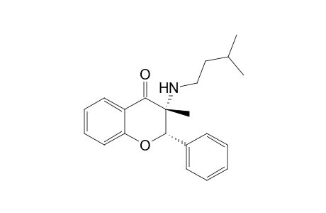 4H-1-Benzopyran-4-one, 2,3-dihydro-3-methyl-3-[(3-methylbutyl)amino]-2-phenyl-, cis-