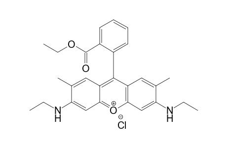 Xanthylium, 9-[2-(ethoxycarbonyl)phenyl]-3,6-bis(ethylamino)2,7-dimethyl-, chloride