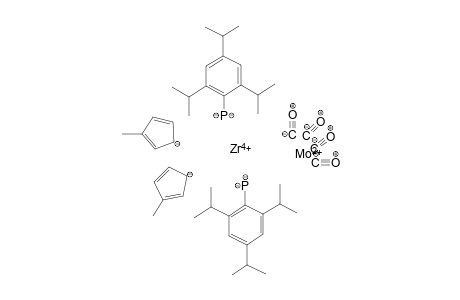 Zirconium(IV) molybdenum(II) bis(3-methylcyclopenta-2,4-dien-1-ide) bis([2,4,6-tris(propan-2-yl)phenyl]phosphanediide) tetracarbonyl