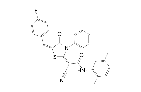 Acetamide, 2-cyano-N-(2,5-dimethylphenyl)-2-[5-[(4-fluorophenyl)methylidene]dihydro-4-oxo-3-phenyl-2(3H)-thiazolyliden]-