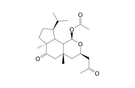 Cyclopenta[h]-2-benzopyran-6(1H)-one, 1-(acetyloxy)decahydro-4a,6a-dimethyl-9-(1-methylethyl)-3-(2-oxopropy l)-, [1R-(1.alpha.,3.beta.,4a.beta.,6a.alpha.,9.beta.,9a.beta.,9b.alpha.)]-