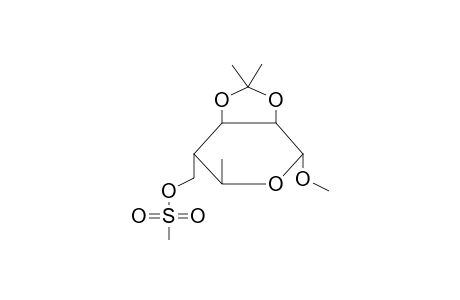 METHYL 4,6-DIDEOXY-2,3-O-ISOPROPYLIDENE-4-C-MESYLOXYMETHYL-ALPHA-L-MANNO-HEXOPYRANOSIDE