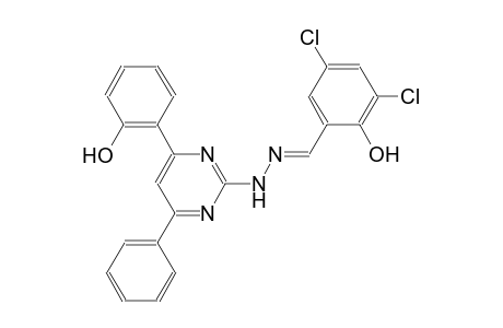 benzaldehyde, 3,5-dichloro-2-hydroxy-, [4-(2-hydroxyphenyl)-6-phenyl-2-pyrimidinyl]hydrazone