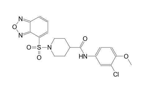 1-(2,1,3-benzoxadiazol-4-ylsulfonyl)-N-(3-chloro-4-methoxyphenyl)-4-piperidinecarboxamide