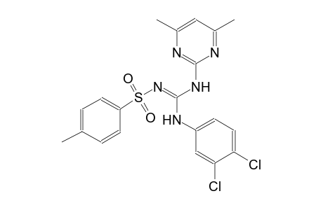 N-{(E)-(3,4-dichloroanilino)[(4,6-dimethyl-2-pyrimidinyl)amino]methylidene}-4-methylbenzenesulfonamide