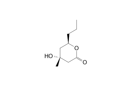 (4R*,6R*)-4-Hydroxy-4-methyl-6-n-propyl-1-oxacyclohexan-2-one
