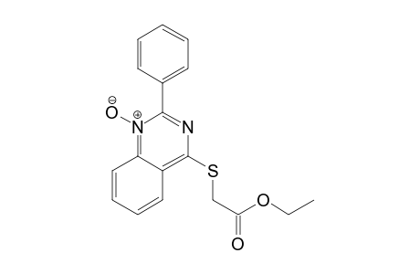 Acetic acid, [(2-phenyl-4-quinazolinyl)thio]-, ethyl ester, N-oxide