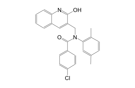 4-chloro-N-(2,5-dimethylphenyl)-N-[(2-hydroxy-3-quinolinyl)methyl]benzamide
