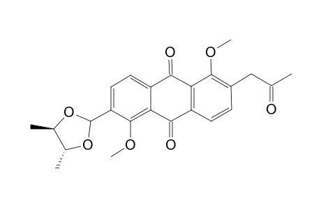 1,5-Dimethoxy-2-(2'-oxopropyl)-6-[(4''R,5''R)-dimethyl-1'',3''-dioxolan-2''-yl]anthraquinone