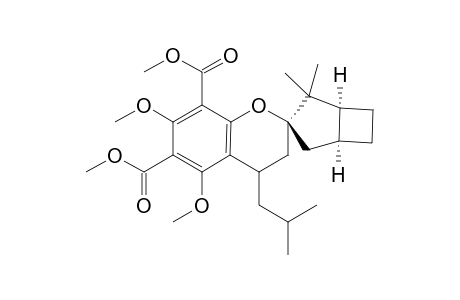 Spiro[2H-1-benzopyran-2,3'-bicyclo[3.2.0]heptane]-6,8-dicarboxylic acid, 3,4-dihydro-5,7-dimethoxy-2',2'-dimethyl-4-(2-methylpropyl)-, dimethyl ester, [1'.alpha.,3'.alpha.,3'(S*),5'.alpha.]-(.+-.)-