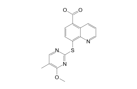 4-METHOXY-5-METHYL-2-[(5-CARBOXY-8-QUINOLYL)-THIO]-PYRIMIDINE