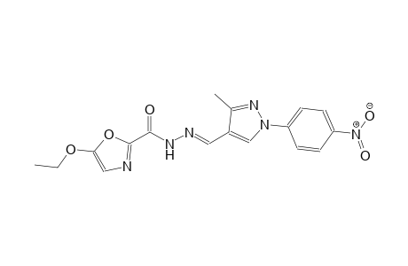 5-ethoxy-N'-{(E)-[3-methyl-1-(4-nitrophenyl)-1H-pyrazol-4-yl]methylidene}-1,3-oxazole-2-carbohydrazide