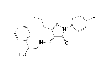 3H-pyrazol-3-one, 2-(4-fluorophenyl)-2,4-dihydro-4-[[(2-hydroxy-2-phenylethyl)amino]methylene]-5-propyl-, (4E)-