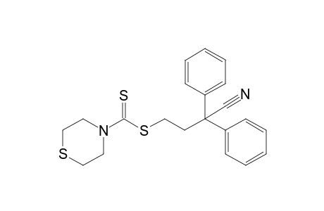 Thiomorpholine-1-carbodithioic acid 3-cyano-3,3-diphenylpropyl ester