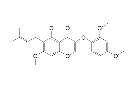 GLYASPENIN-E-DIMETHYLETHER;3-(2',4'-DIMETHOXYPHENOXY)-5-HYDROXY-7-METHOXY-6-(3-METHYLBUT-2-ENYL)-CHROMEN-4-ONE