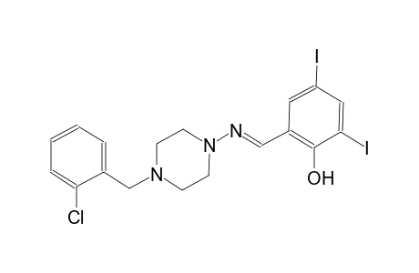 2-((E)-{[4-(2-chlorobenzyl)-1-piperazinyl]imino}methyl)-4,6-diiodophenol
