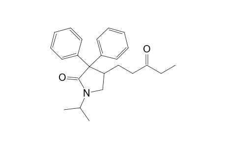 3,3-diphenyl-1-isopropyl-4-(3-oxopentyl)-2-pyrrolidinone