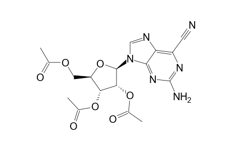 2-Amino-6-cyano-9-(2,3,5-tri-O-acetyl-.beta.,D-ribofuranosyl)purine
