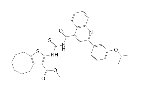 methyl 2-{[({[2-(3-isopropoxyphenyl)-4-quinolinyl]carbonyl}amino)carbothioyl]amino}-4,5,6,7,8,9-hexahydrocycloocta[b]thiophene-3-carboxylate