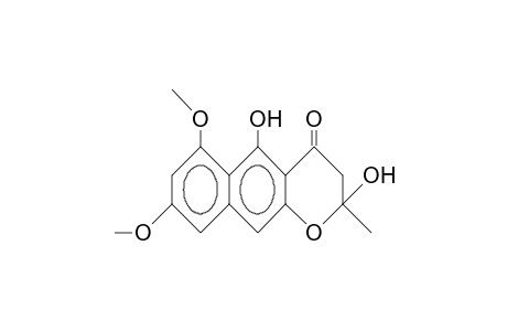 2,3-Dihydro-2,5-dihydroxy-6,8-dimethoxy-2-methyl-4H-naphtho(2,3-B)pyran-4-one