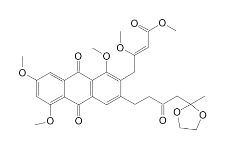 Methyl 4-[1,5,7-methoxy-3-[4-(2-methyl[1,3]dioxolan-2-yl)-3-oxobutyl]-9,10-dioxo-9,10-dihydroanthraquinon-2-yl]-3-methoxy-2-butenoate