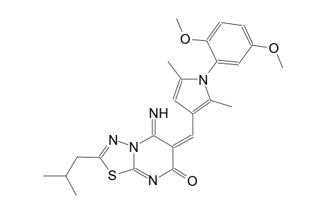 (6E)-6-{[1-(2,5-dimethoxyphenyl)-2,5-dimethyl-1H-pyrrol-3-yl]methylene}-5-imino-2-isobutyl-5,6-dihydro-7H-[1,3,4]thiadiazolo[3,2-a]pyrimidin-7-one