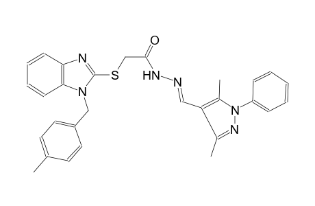 acetic acid, [[1-[(4-methylphenyl)methyl]-1H-benzimidazol-2-yl]thio]-, 2-[(E)-(3,5-dimethyl-1-phenyl-1H-pyrazol-4-yl)methylidene]hydrazide