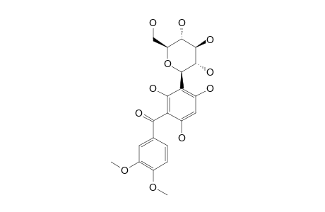 TELEPHENONE-B;3'-C-BETA-D-GLUCOPYRANOSYL-2',4',6'-TRIHYDROXY-3,4-DIMETHOXY-BENZOPHENONE