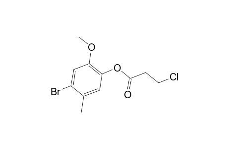 Propanoic acid, 3-chloro-, 4-bromo-2-methoxy-5-methylphenyl ester
