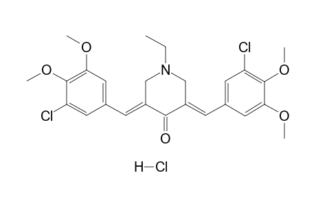 (E)-1-Ethyl-3,5-bis(3-chloro-4,5-dimethoxybenzylidene)-4-piperidone hydrochloride